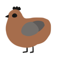 supposi-tori, a brown and grey chicken
