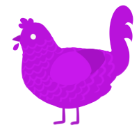 amy, a amethyst chicken with a lace pattern