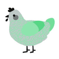 A silver and spring chicken with a double-lace pattern
