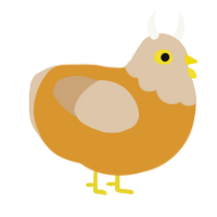 Chubs, a orange and beige chicken with a head pattern