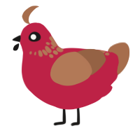 A crimson and brown chicken with a neck-speckle pattern