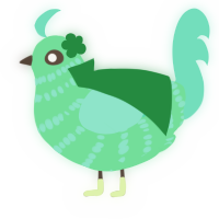 A spring and mint chicken with a bar pattern