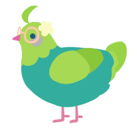 A sky and grass chicken with a head pattern