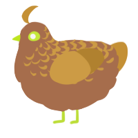 Bbq, a brown and gold chicken with a half-lace pattern