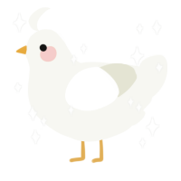 acorn, a white chicken