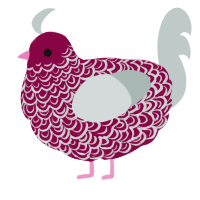 (unnamed), a maroon and silver chicken with a double-lace pattern