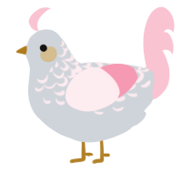 A mist and rose chicken with a half-lace pattern