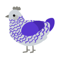 A mist and indigo chicken with a lace pattern