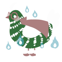 Juniper, a leaf and mist chicken with a bar pattern