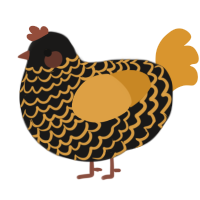 (unnamed), a sable and orange chicken with a lace pattern