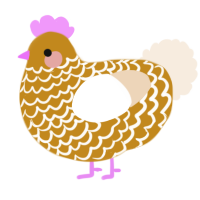 (unnamed), a ochre and cream chicken with a lace pattern