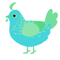 A aqua and spring chicken with a half-lace pattern