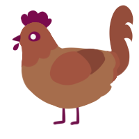 Normal Guy, a brown and russet chicken with a head pattern