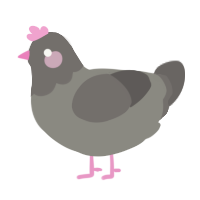 A ash and grey chicken with a head pattern