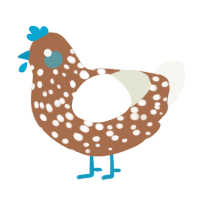 Breakfast Cereal, a brown and white chicken with a speckle pattern