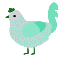 Hue, a mist and mint chicken with a double-lace pattern