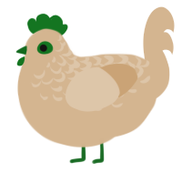 Shrimp Roll, a beige chicken with a half-lace pattern