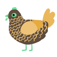 A bark and honey chicken with a lace pattern