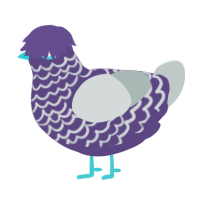 A overcast and silver chicken with a lace pattern