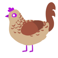 A beige and russet chicken with a half-lace pattern