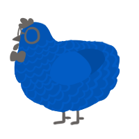 SeaMon, a ultramarine chicken with a lace pattern