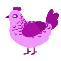 A lavender and plum chicken with a half-lace pattern