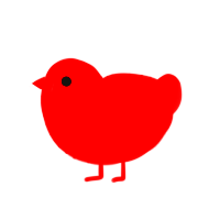 A crimson and red chicken with a lace pattern