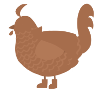 brown, a brown chicken with a lace pattern