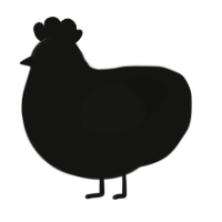 You cannot see me, a black chicken