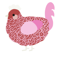 (unnamed), a red and pink chicken with a double-lace pattern
