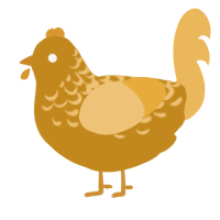 Wheat, a ochre and honey chicken with a half-lace pattern