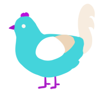 A aqua and cream chicken
