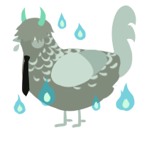 A ash and silver chicken with a half-lace pattern