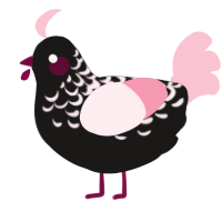 (unnamed), a sable and rose chicken with a half-lace pattern