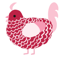 (unnamed), a crimson and rose chicken with a lace pattern