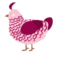 A rose and maroon chicken with a lace pattern