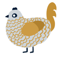 A mist and gold chicken with a lace pattern