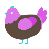 A bark and orchid chicken with a head pattern