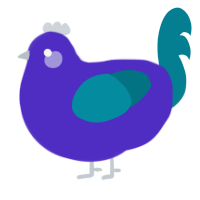 A indigo and sea chicken