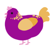A plum and honey chicken with a neck-speckle pattern