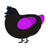 A sable and amethyst chicken