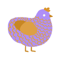 Miel de Lavande, a lilac and orange chicken with a lace pattern
