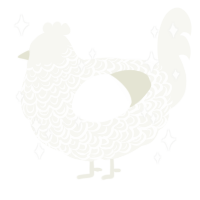 A white chicken with a double-lace pattern