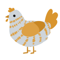 A mist and orange chicken with a bar pattern