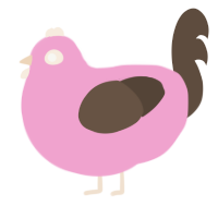 (unnamed), a pink and bark chicken