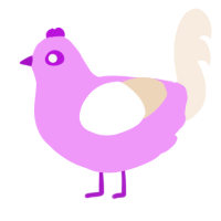 A lavender and cream chicken