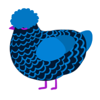 Gay, a tumblr and sapphire chicken with a lace pattern