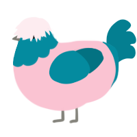A rose and sea chicken with a head pattern