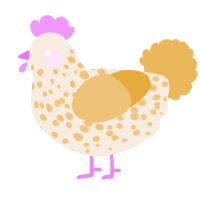 A cream and honey chicken with a speckle pattern