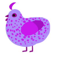 (unnamed), a lilac and amethyst chicken with a speckle pattern